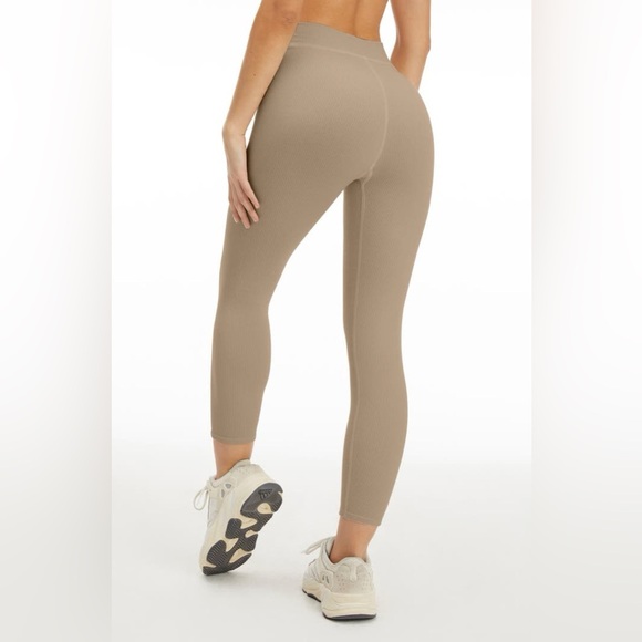 Good American Seamless Chunky Rib Legging High Rise Brindle Beige 1/2 S/M - Picture 4 of 8